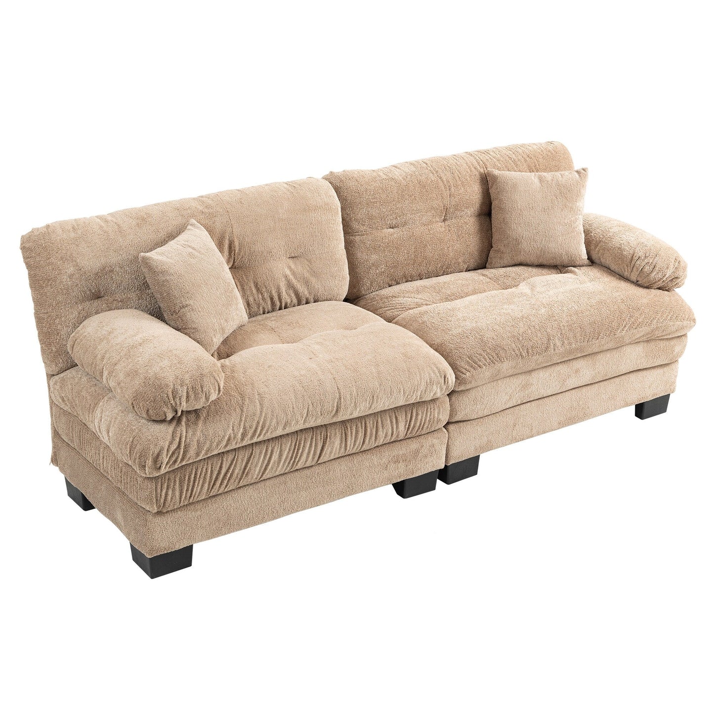 Canapé 3 places rembourré avec rembourrage en mousse à mémoire de forme double couche et oreillers confort gratuits