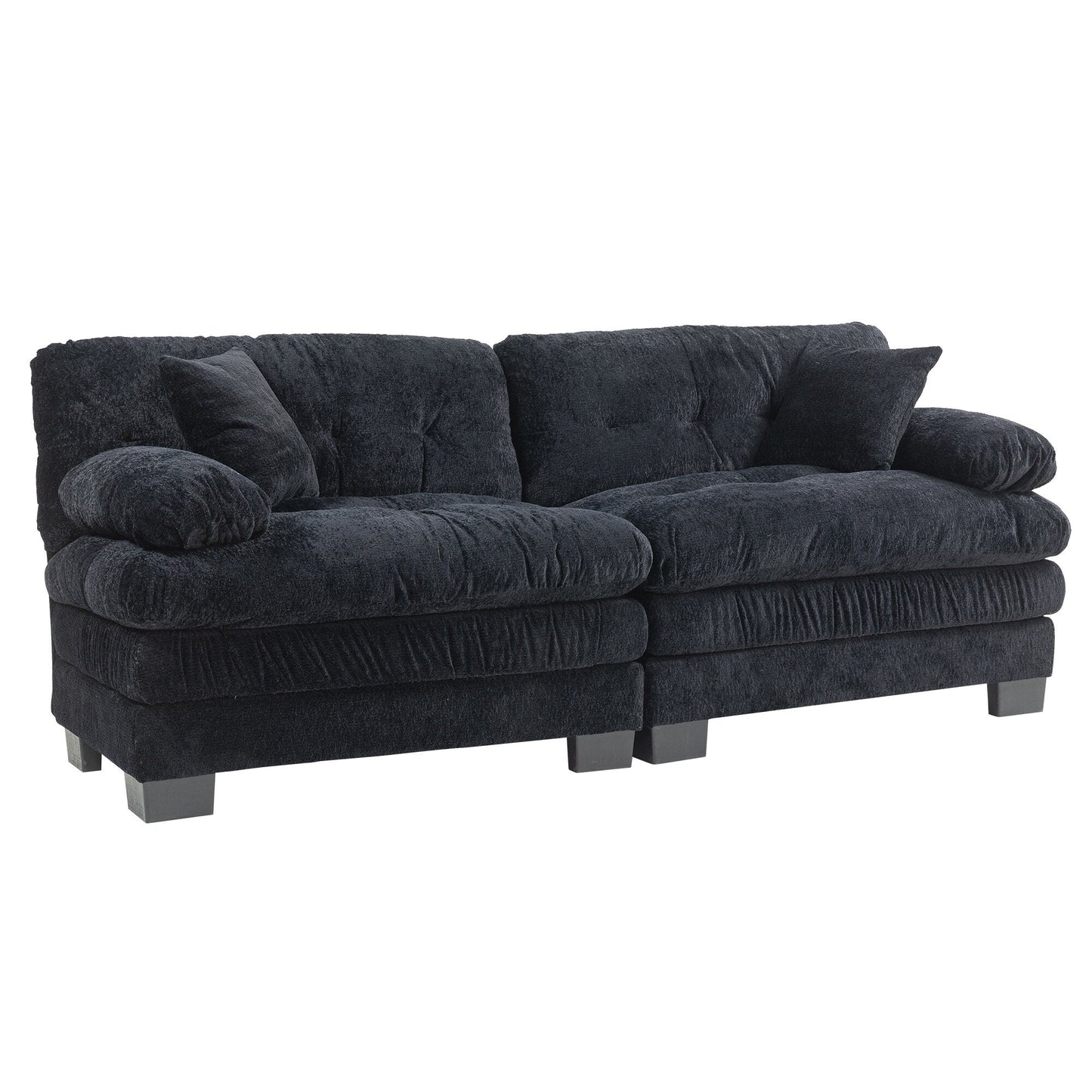 Canapé 3 places rembourré avec rembourrage en mousse à mémoire de forme double couche et oreillers confort gratuits