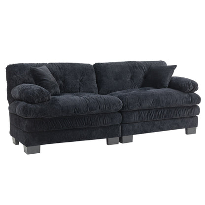 Canapé 3 places rembourré avec rembourrage en mousse à mémoire de forme double couche et oreillers confort gratuits