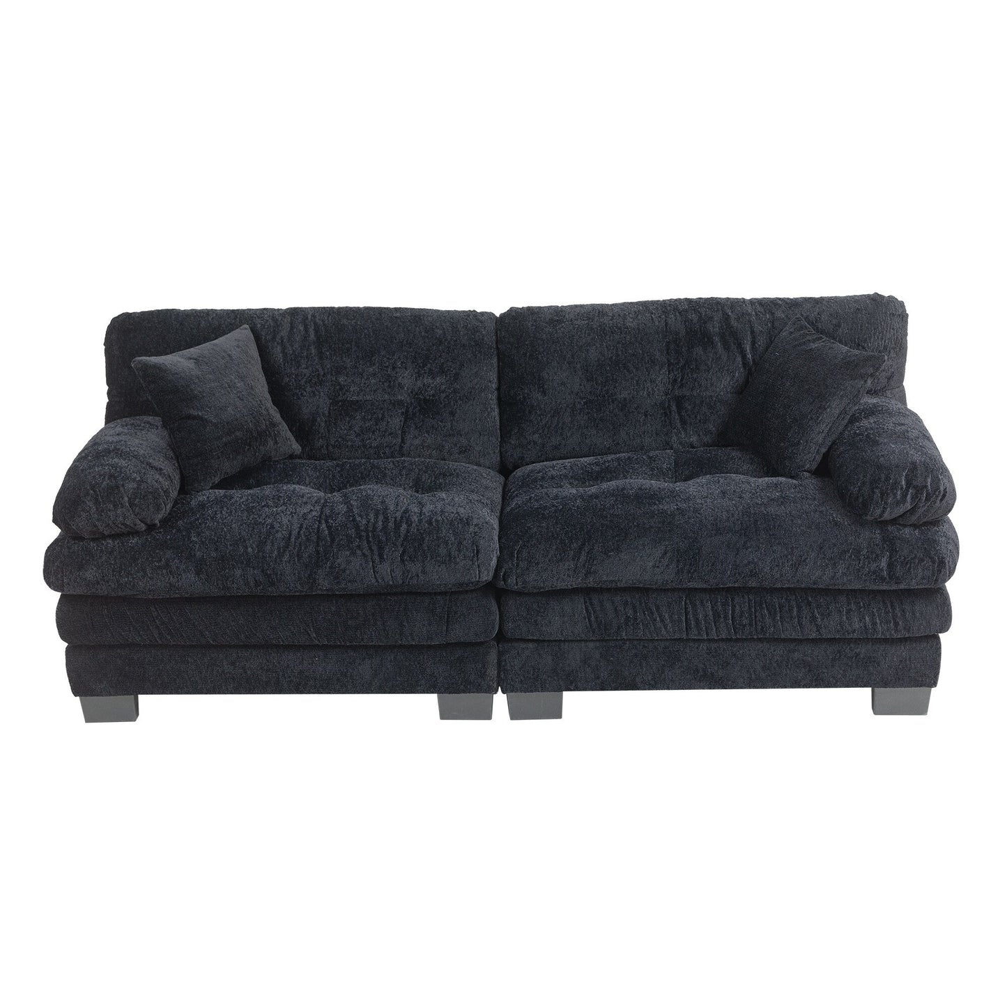 Canapé 3 places rembourré avec rembourrage en mousse à mémoire de forme double couche et oreillers confort gratuits