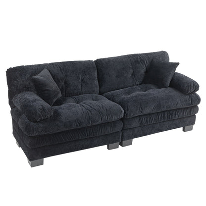 Canapé 3 places rembourré avec rembourrage en mousse à mémoire de forme double couche et oreillers confort gratuits