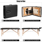Table de massage portable 84''L réglable pour le visage, le spa et le tatouage avec transport