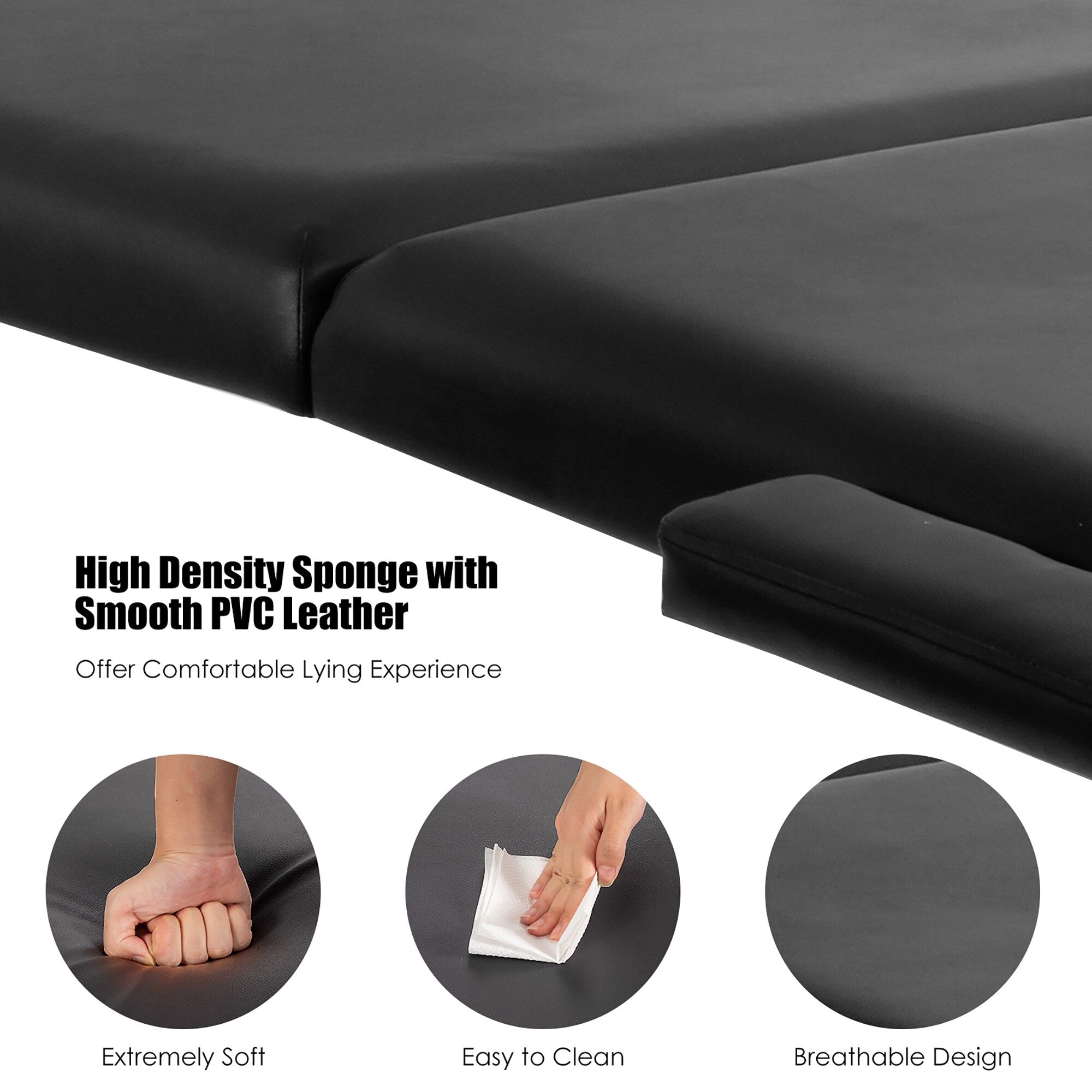 Table de massage portable 84''L réglable pour le visage, le spa et le tatouage avec transport