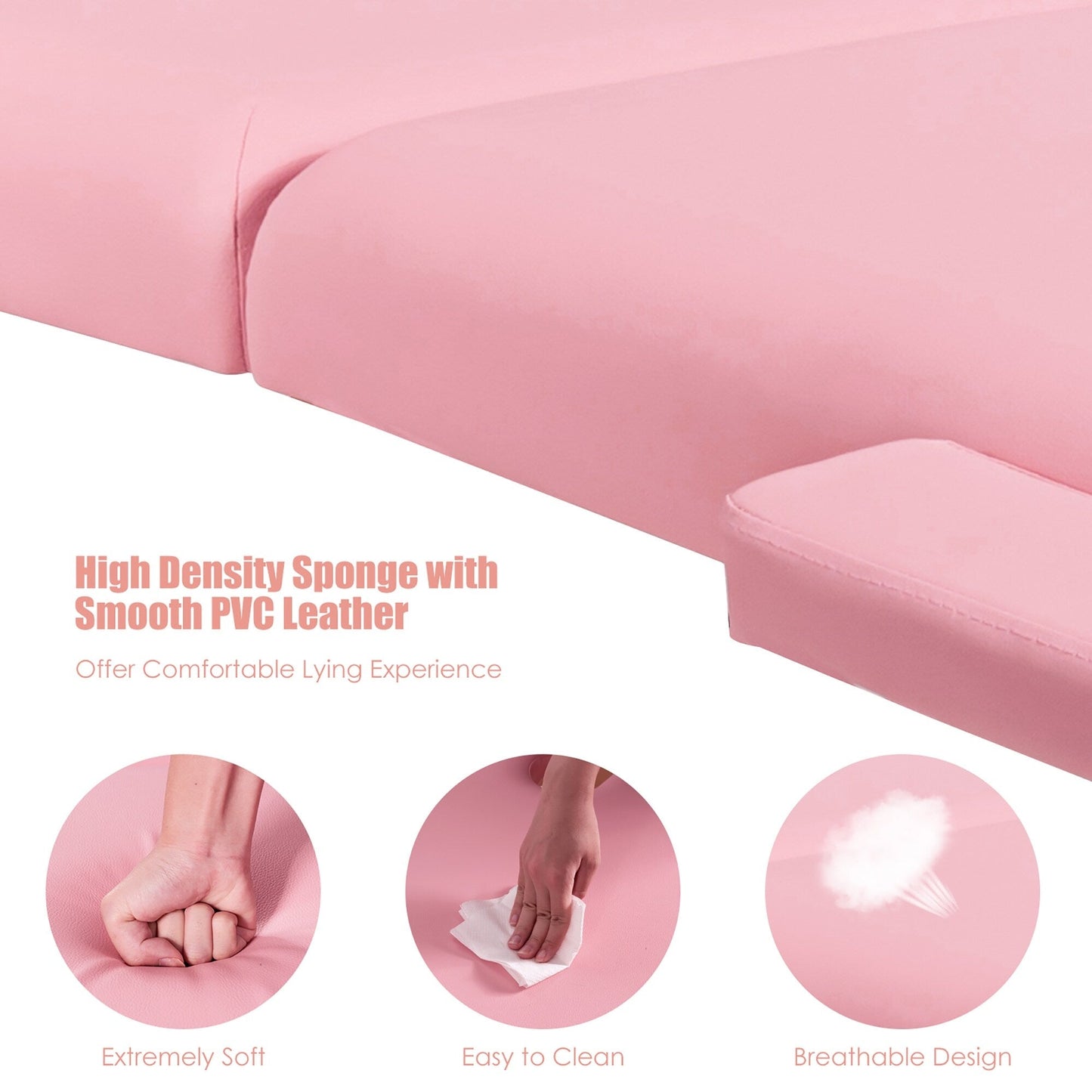 Table de massage portable 84''L réglable pour le visage, le spa et le tatouage avec transport
