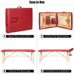 Table de massage portable 84''L réglable pour le visage, le spa et le tatouage avec transport