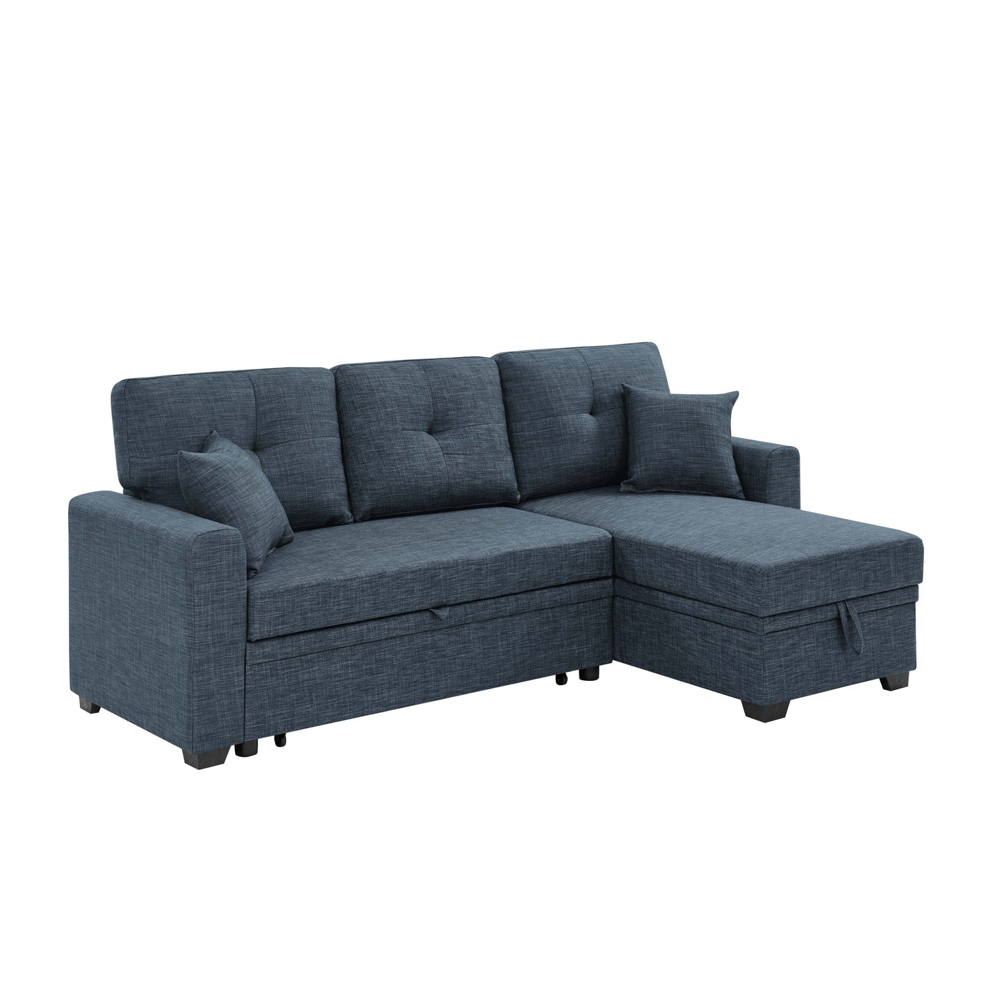 Canapé-lit rembourré de 85,5 pouces, le rangement est disponible sous le siège de la chaise longue, allie attrait contemporain et sophistication simple