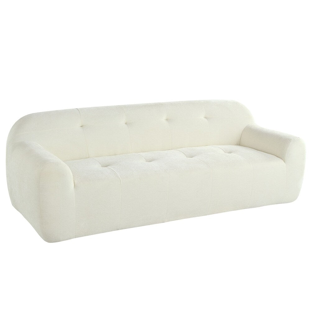 Canapé 3 places en tissu chenille de 85,8 pouces de large avec style capitonné