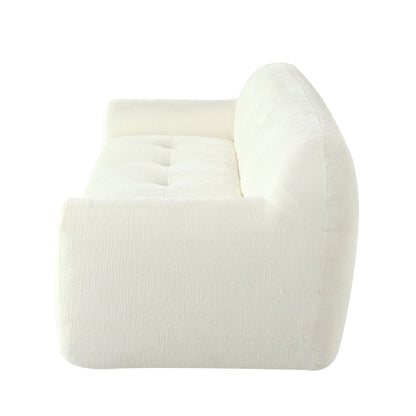 Canapé 3 places en tissu chenille de 85,8 po de large, capitonné, entièrement en mousse à compression éponge, avec mousse sans poudre