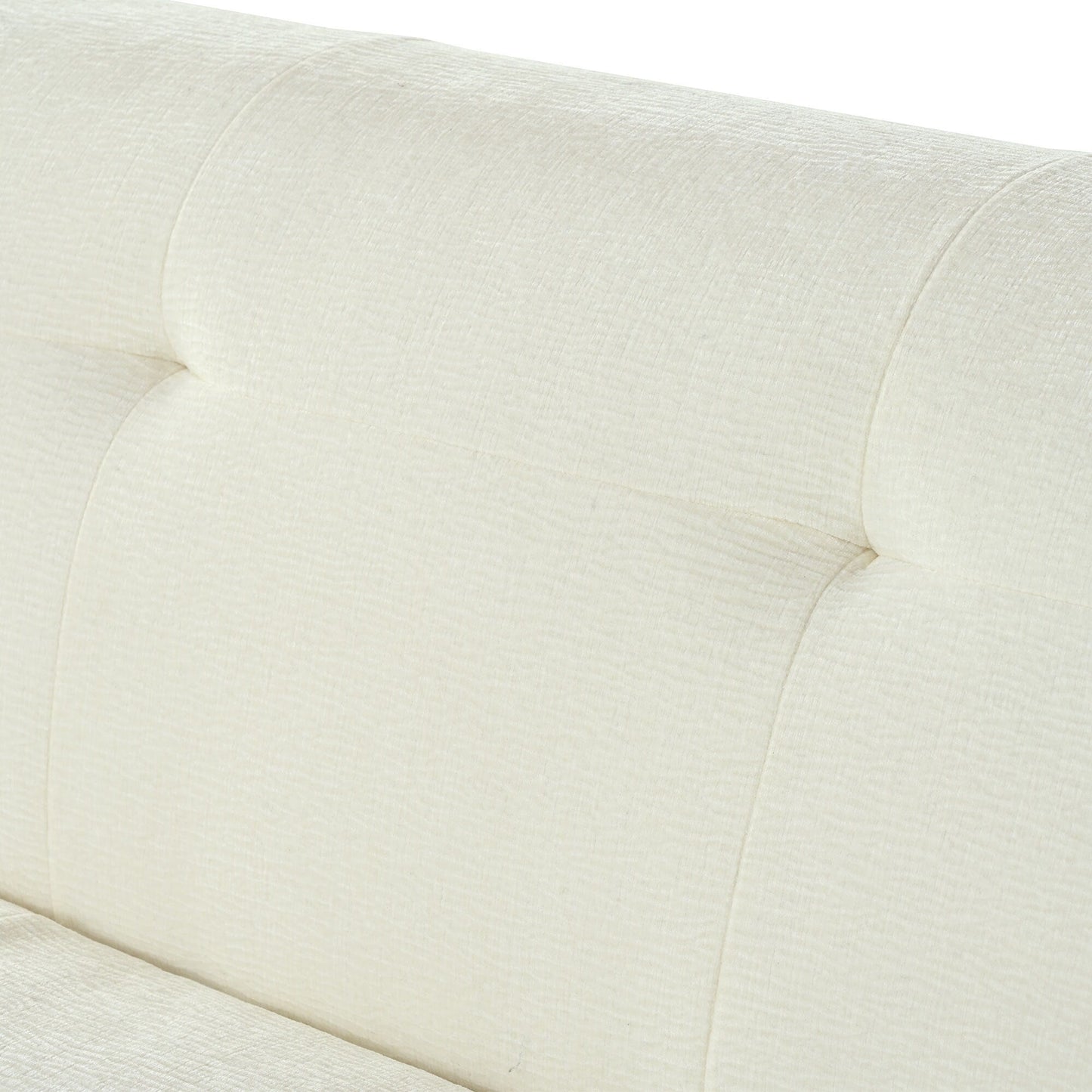 Canapé 3 places en tissu chenille de 85,8 po de large, capitonné, entièrement en mousse à compression éponge, avec mousse sans poudre