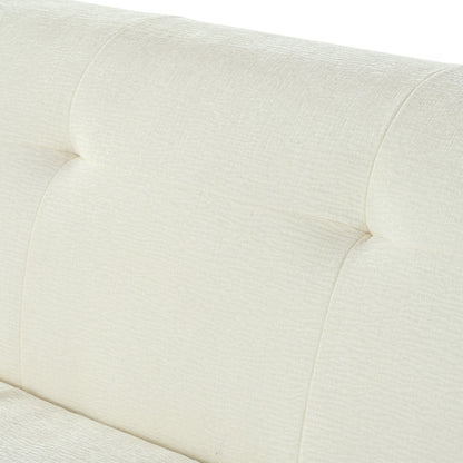 Canapé 3 places en tissu chenille de 85,8 po de large, capitonné, entièrement en mousse à compression éponge, avec mousse sans poudre
