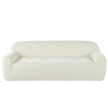 Canapé 3 places en tissu chenille de 85,8 po de large, capitonné, entièrement en mousse à compression éponge, avec mousse sans poudre