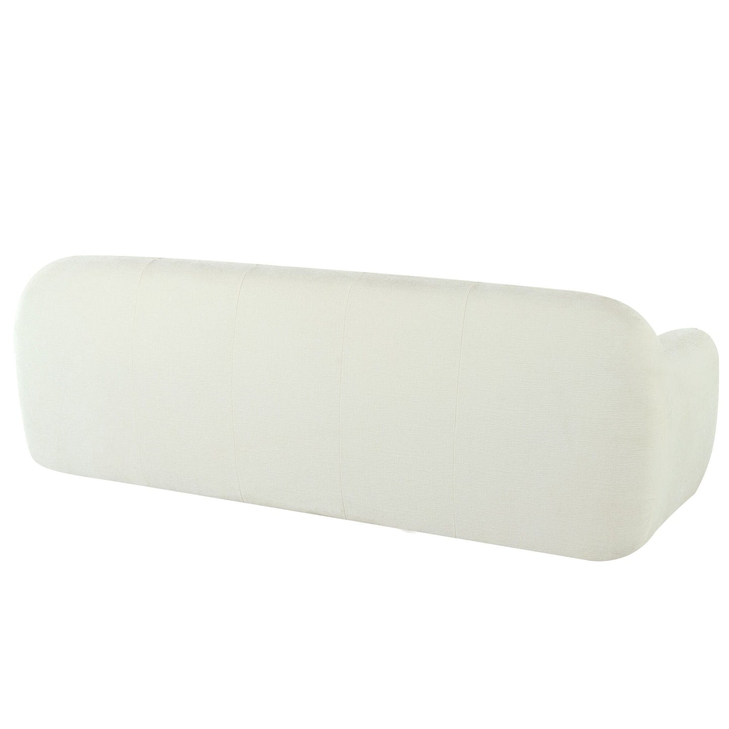 Canapé 3 places en tissu chenille de 85,8 po de large, capitonné, entièrement en mousse à compression éponge, avec mousse sans poudre