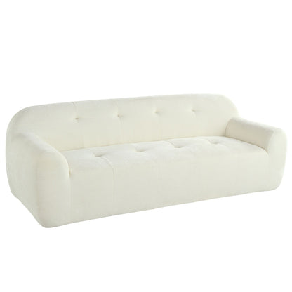 Canapé 3 places en tissu chenille de 85,8 cm de large, conception entièrement en éponge compressée, avec mousse sans poudre et ressorts ensachés pour plus de confort
