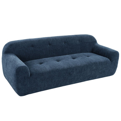 Canapé 3 places en tissu chenille de 85,8 cm de large, conception entièrement en éponge compressée, avec mousse sans poudre et ressorts ensachés pour plus de confort