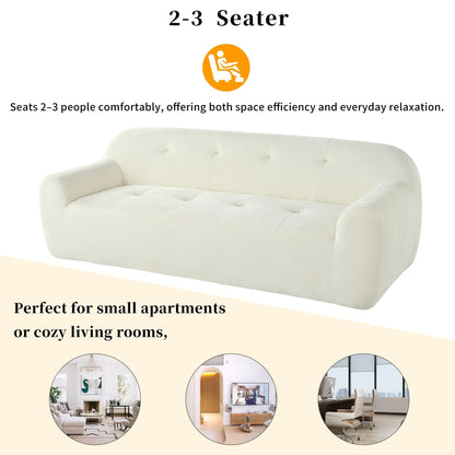 Canapé 3 places en tissu chenille de 85,8 cm de large, conception entièrement en éponge compressée, avec mousse sans poudre et ressorts ensachés pour plus de confort