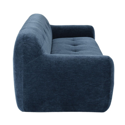 Canapé 3 places en tissu chenille de 85,8 cm de large, conception entièrement en éponge compressée, avec mousse sans poudre et ressorts ensachés pour plus de confort