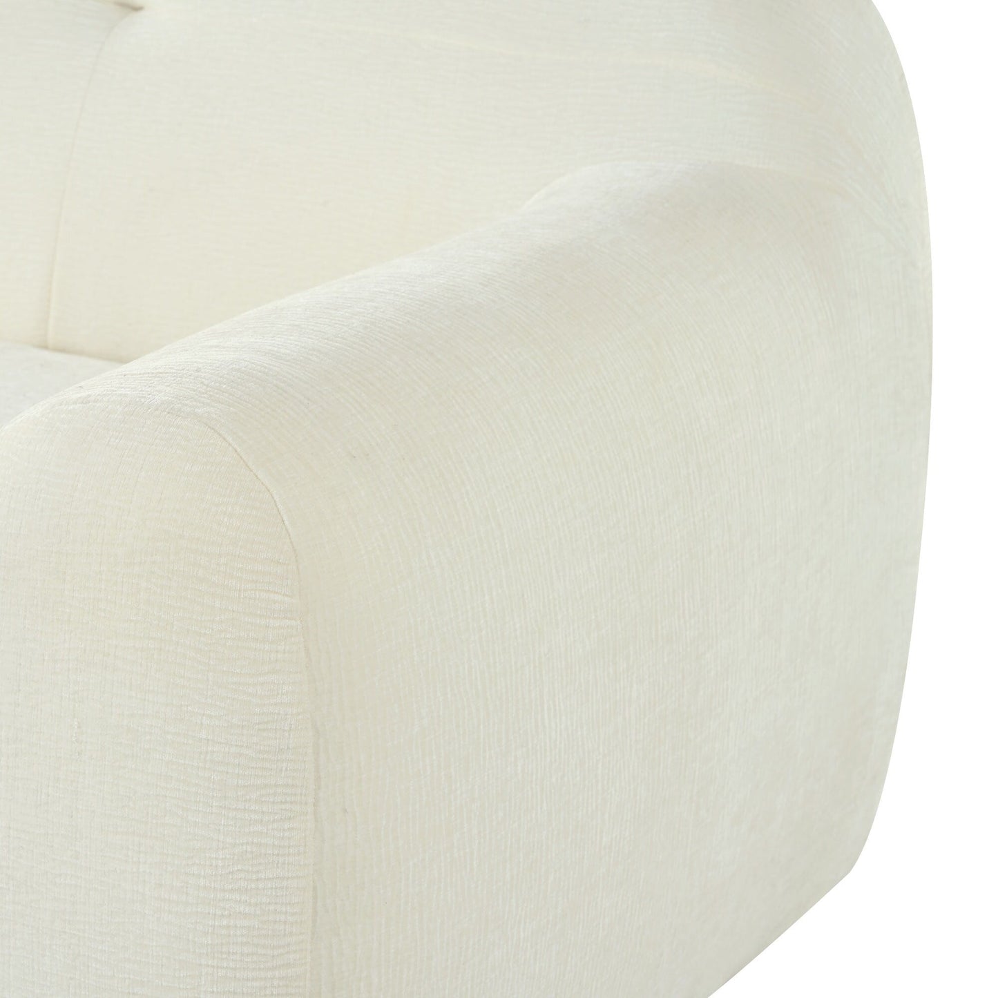Canapé 3 places en tissu chenille de 85,8 cm de large, conception entièrement en éponge compressée, avec mousse sans poudre et ressorts ensachés pour plus de confort