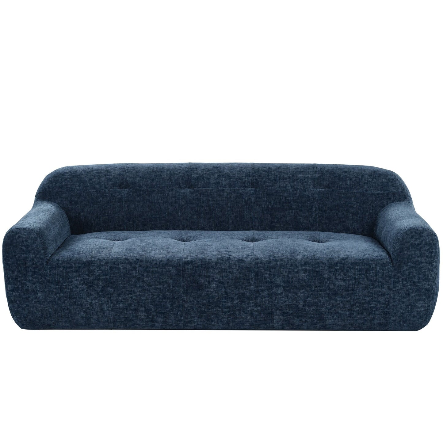 Canapé 3 places en tissu chenille de 85,8 cm de large, conception entièrement en éponge compressée, avec mousse sans poudre et ressorts ensachés pour plus de confort