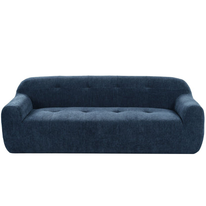 Canapé 3 places en tissu chenille de 85,8 cm de large, conception entièrement en éponge compressée, avec mousse sans poudre et ressorts ensachés pour plus de confort