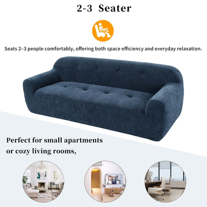 Canapé 3 places en tissu chenille de 85,8 cm de large, conception entièrement en éponge compressée, avec mousse sans poudre et ressorts ensachés pour plus de confort