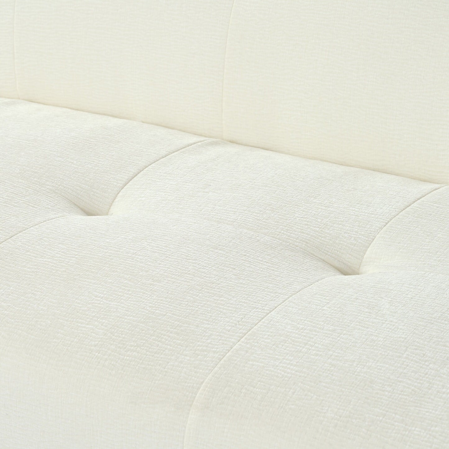 Canapé 3 places en tissu chenille de 85,8 cm de large, conception entièrement en éponge compressée, avec mousse sans poudre et ressorts ensachés pour plus de confort