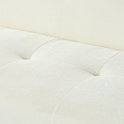 Canapé 3 places en tissu chenille de 85,8 cm de large, conception entièrement en éponge compressée, avec mousse sans poudre et ressorts ensachés pour plus de confort
