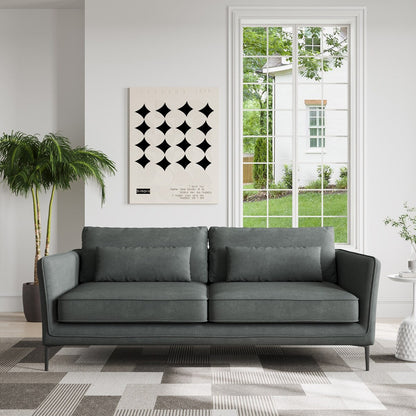 Canapé minimaliste moderne anti-rayures et imperméable 86,61 po | Gris foncé