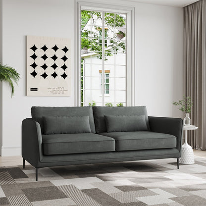 Canapé minimaliste moderne anti-rayures et imperméable 86,61 po | Gris foncé