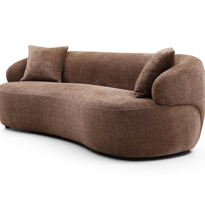 Canapé 3 places moderne incurvé en tissu rembourré de 86,61 pouces