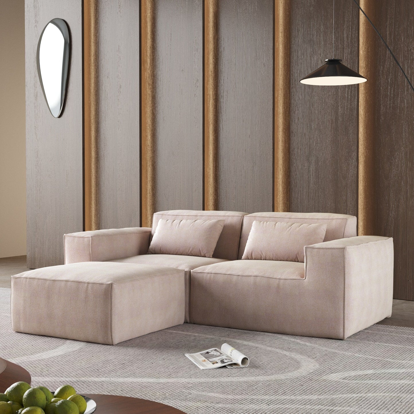 Canapé sectionnel modulaire 86,62 $, grand canapé causeuse Plus, canapés modernes et confortables en velours côtelé avec méridienne réversible