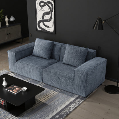 Canapé 3 places en mousse 86,6 avec assise large et profonde, éponge moulée monobloc, housse amovible et lavable