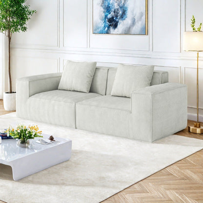 Canapé 3 places en mousse 86,6 avec assise large et profonde, éponge moulée monobloc, housse amovible et lavable