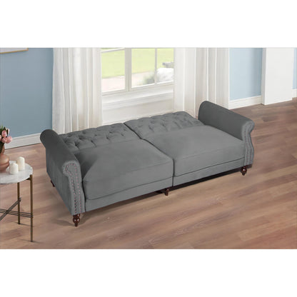 Canapé-lit convertible en velours de 87,8 po avec futon
