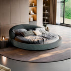Matcha Mousse Velvet Round Bed