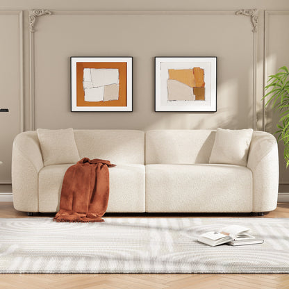 Canapé contemporain incurvé 87 : assise moelleuse, design épuré et cadre durable – idéal pour les espaces de vie élégants