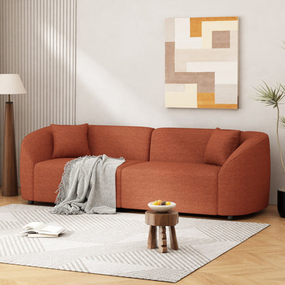 Canapé contemporain incurvé 87 : assise moelleuse, design épuré et cadre durable – idéal pour les espaces de vie élégants