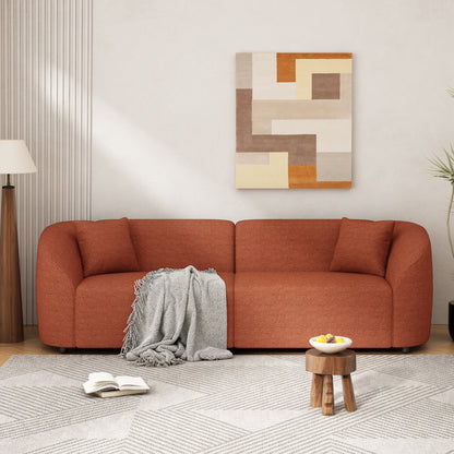 Canapé contemporain incurvé 87 : assise moelleuse, design épuré et cadre durable – idéal pour les espaces de vie élégants