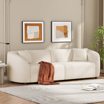 Canapé contemporain incurvé 87 : assise moelleuse, design épuré et cadre durable – idéal pour les espaces de vie élégants