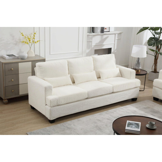Canapé 3 places en tissu de 88,4 pouces : coussins de dossier amovibles, assise profonde et cadre robuste en bois dur et acier