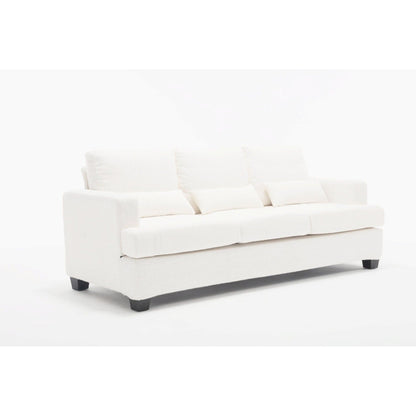 Canapé 3 places en tissu de 88,4 pouces : coussins de dossier amovibles, assise profonde et cadre robuste en bois dur et acier