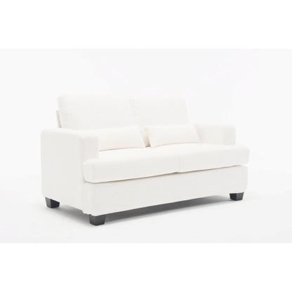 Canapé 3 places en tissu de 88,4 pouces : coussins de dossier amovibles, assise profonde et cadre robuste en bois dur et acier