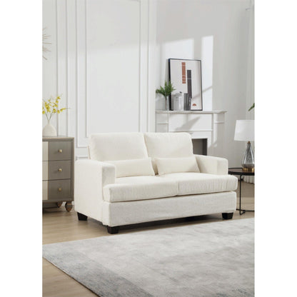 Canapé 3 places en tissu de 88,4 pouces : coussins de dossier amovibles, assise profonde et cadre robuste en bois dur et acier