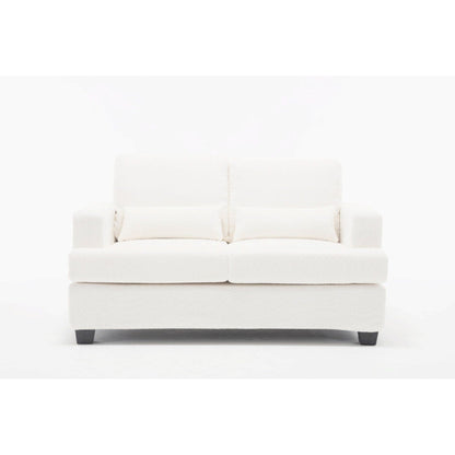 Canapé 3 places en tissu de 88,4 pouces : coussins de dossier amovibles, assise profonde et cadre robuste en bois dur et acier