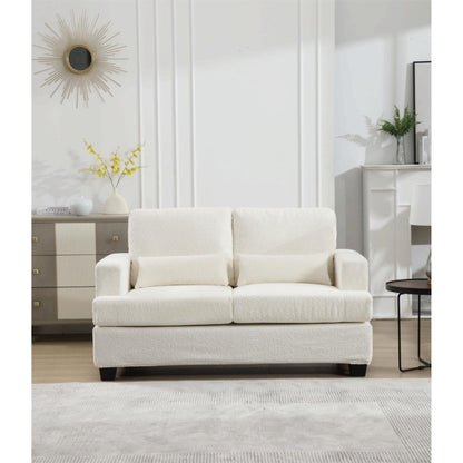 Canapé 3 places en tissu de 88,4 pouces : coussins de dossier amovibles, assise profonde et cadre robuste en bois dur et acier