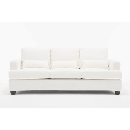 Canapé 3 places en tissu de 88,4 pouces : coussins de dossier amovibles, assise profonde et cadre robuste en bois dur et acier