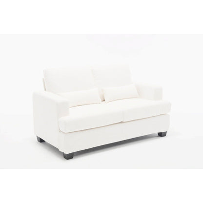 Canapé 3 places en tissu de 88,4 pouces : coussins de dossier amovibles, assise profonde et cadre robuste en bois dur et acier