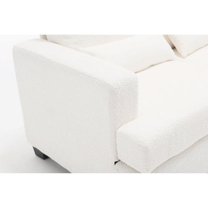 Canapé 3 places en tissu de 88,4 pouces : coussins de dossier amovibles, assise profonde et cadre robuste en bois dur et acier
