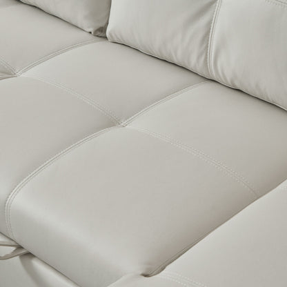 Canapé-lit convertible 3 places en microfibre de 88 pouces avec méridienne de rangement et fonction coulissante