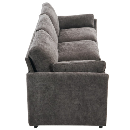 Canapé 3 places en chenille avec coussins double épaisseur pour le salon
