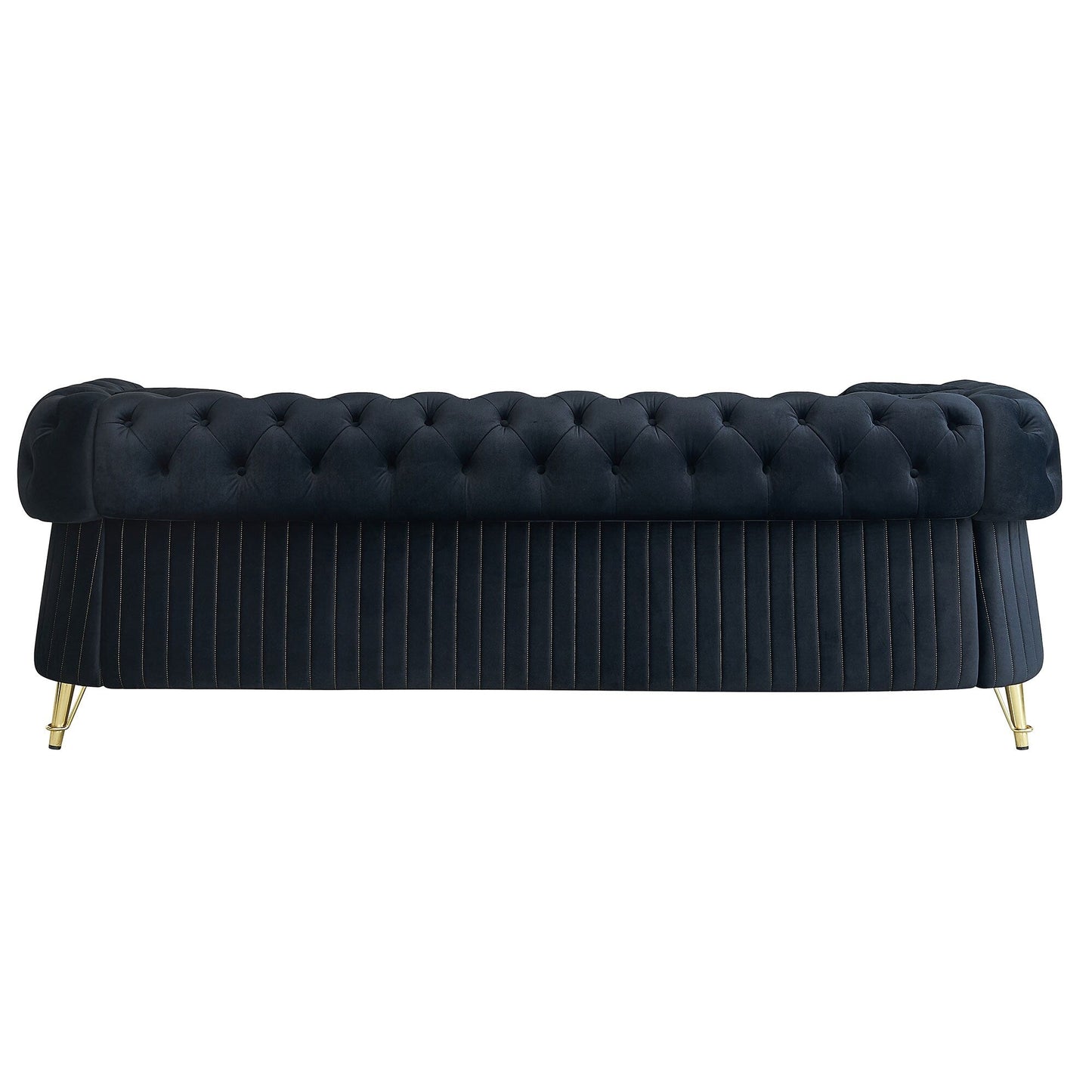 Canapé 3 places en velours 89 avec deux coussins d'assise et deux coussins décoratifs